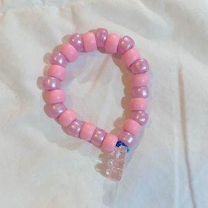 Pink bracelet | pink gummy bear charm | stretchy elastic string